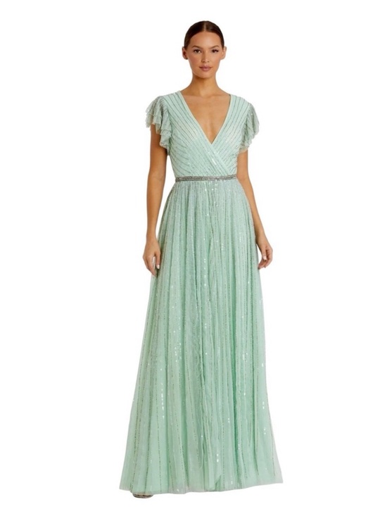 Mac Duggal Dresses & Skirts - Mac Duggal 5502 Sequin Flutter Sleeve A-Line
Formal Gown Size 8 $698
